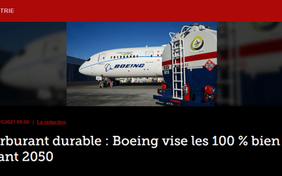 Carburant durable : Boeing vise les 100 % bien avant 2050