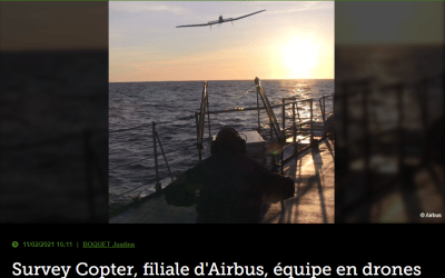 Survey Copter, filiale d’Airbus, équipe en drones la Marine nationale