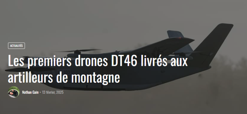 Les premiers drones DT46 livrés aux artilleurs de montagne